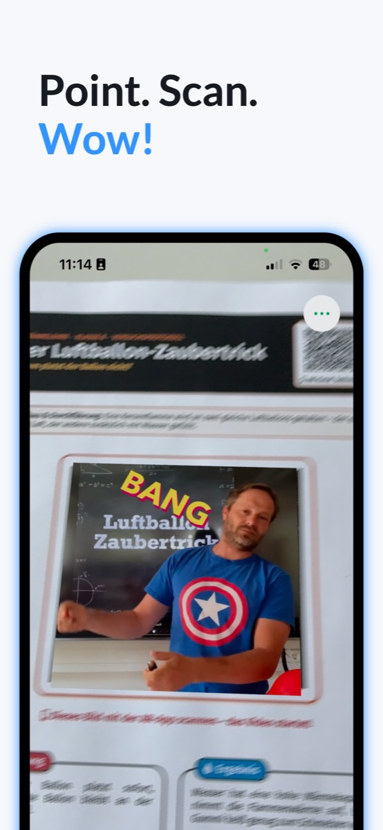 Ogmntd AR: Video spielt auf einem Arbeitsblatt ab