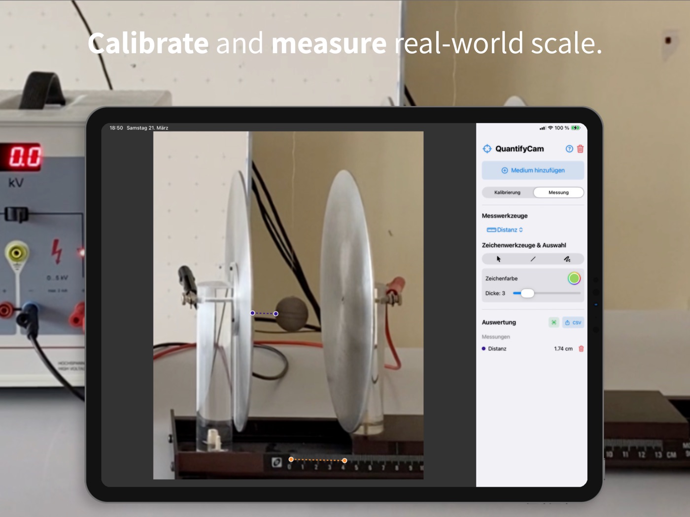 QuantifyCam: Kalibrieren und Messen
